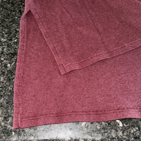 Pact Burgundy Organic Cotton High-Low Split Hem Sweatshirt - Picture 6 of 9